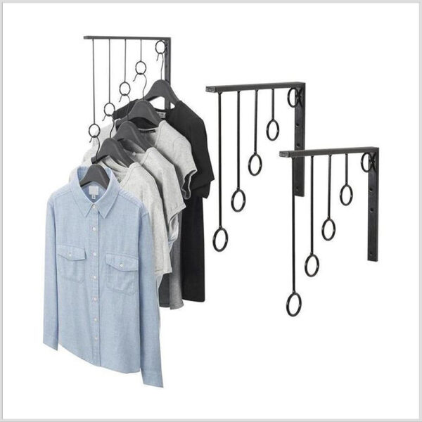 Organize your home and your wardrobe with this set of 3 clothing storage racks. Each rack is made of sturdy black metal and is designed to be a wall-mounted.