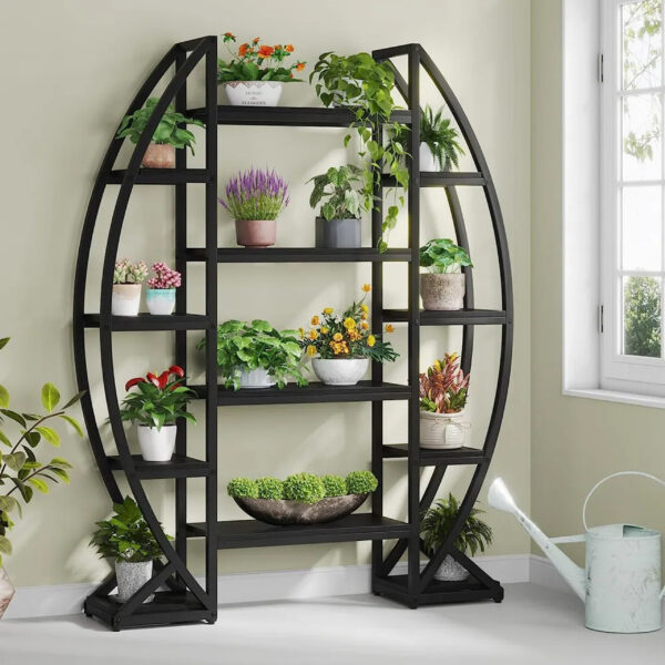 Metal Plant Stand Indoor Outdoor, Foldable Corner Tall Plant Stands for Plants Multiple,